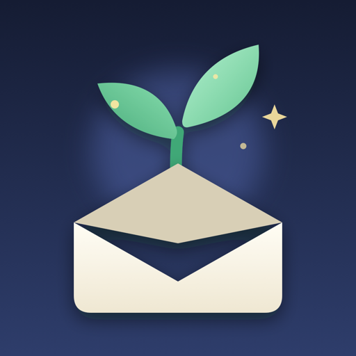 Adinand Email Cleaner app icon — a sprout growing from an open envelope